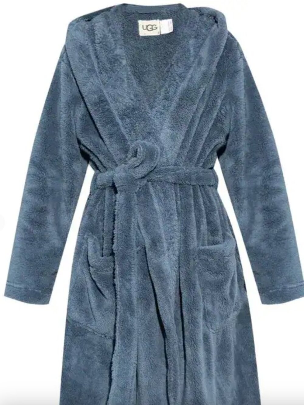 UGG Plush Sherpa Hooded Robe - Charcoal